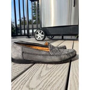 Magnanni Gray Suede Leather Quilted Stitching Loafers 6247 Mens Size 11 M